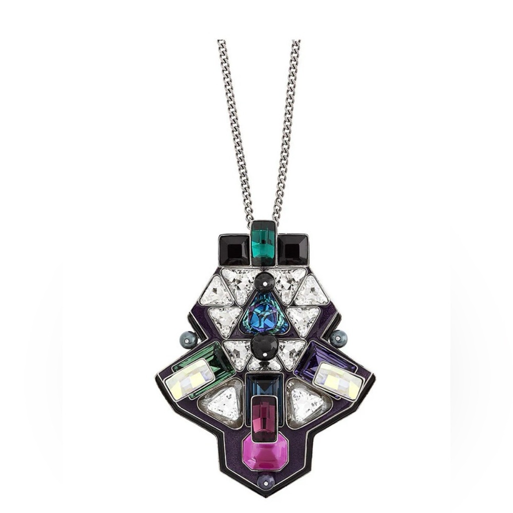 Swarovski Multicolor Geometric Pendant Necklace